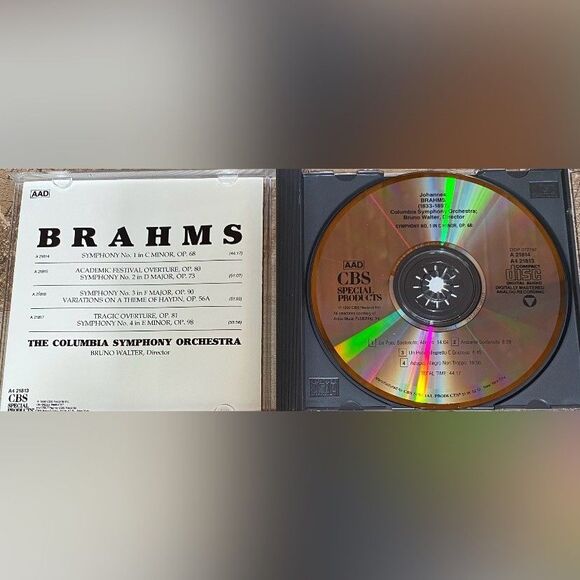 Vintage Brahms CD Box Set Columbia Symphony Bruno Walter Classical Music 4 Discs - Picture 3 of 3